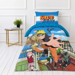Gultas veļas komplekts „Naruto“. Kokvilnas gultas veļa, 135x200 cm. Naruto gultas veļa ar oranžiem, zaļiem un ziliem akcentiem un baltiem mākoņiem. Gultas veļas komplekts „Naruto“. Kokvilnas gultas veļa, 135x200 cm. Naruto gultas veļa ar oranžiem, zaļiem un ziliem akcentiem un baltiem mākoņiem.