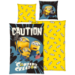 Gultas veļas komplekts „Minions“. Kokvilnas gultas veļa, 135x200 cm. Dzeltens „minions“ gultas veļas dizains ar nelieliem minionu acu motīviem Gultas veļas komplekts „Minions“. Kokvilnas gultas veļa, 135x200 cm. Dzeltens „minions“ gultas veļas dizains ar nelieliem minionu acu motīviem