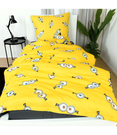 Gultas veļas komplekts „Minions“. Kokvilnas gultas veļa