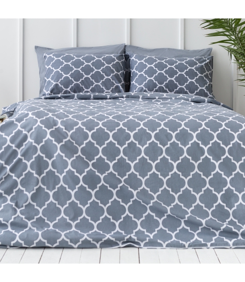 Gultas veļas komplekts „Morocco grey cotton“. Kokvilnas gultas veļa
