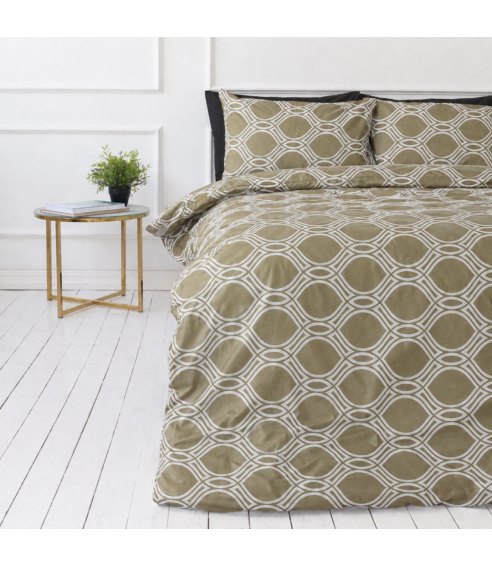 Gultas veļas komplekts „Olive Orbit“. Kokvilnas gultas veļa