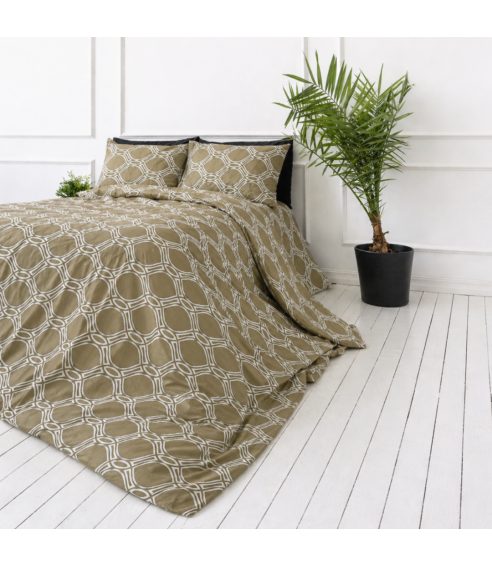 Gultas veļas komplekts „Olive Orbit“. Kokvilnas gultas veļa