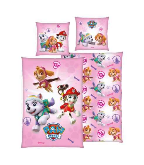 Gultas veļas komplekts „Paw Patrol Pink“. Kokvilnas gultas veļa
