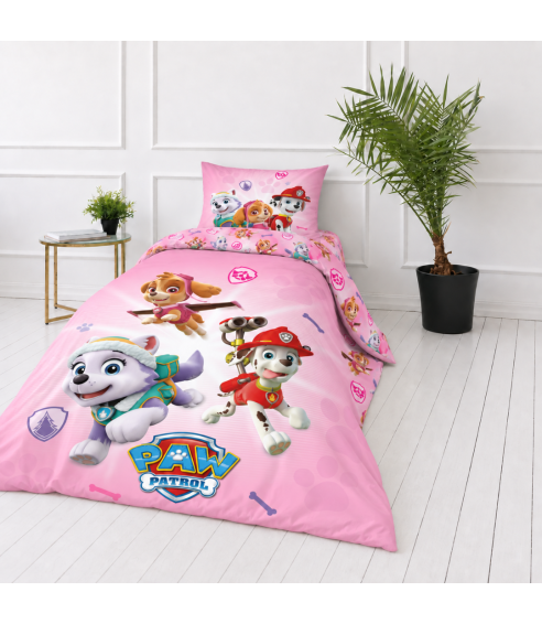 Gultas veļas komplekts „Paw Patrol Pink“. Kokvilnas gultas veļa
