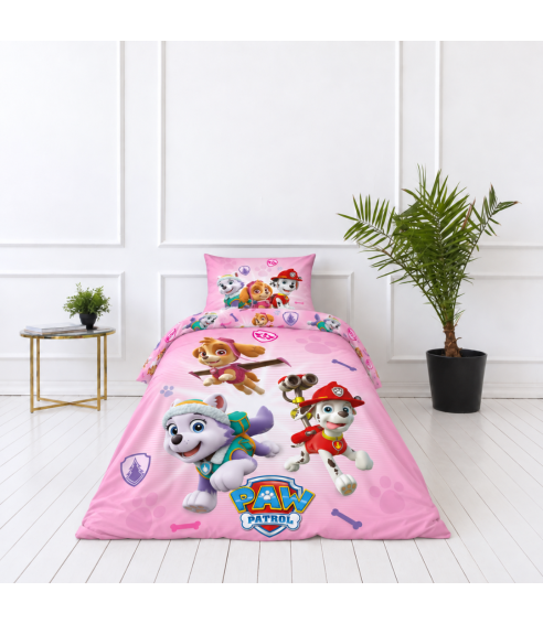 Gultas veļas komplekts „Paw Patrol Pink“. Kokvilnas gultas veļa