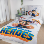 Gultas veļas komplekts „Paw Patrol“. Kokvilnas gultas veļa, 135x200 cm. Gaišs gultas veļas komplekts ar „paw patrol“ varoņiem un torņa motīvu. Gultas veļas komplekts „Paw Patrol“. Kokvilnas gultas veļa, 135x200 cm. Gaišs gultas veļas komplekts ar „paw patrol“ varoņiem un torņa motīvu.
