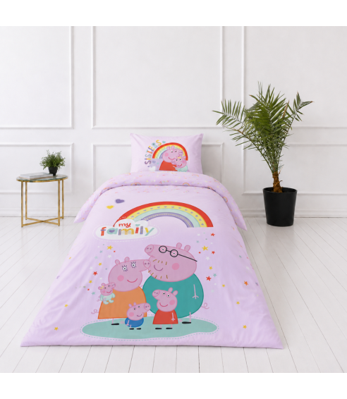 Gultas veļas komplekts „Peppa Pig“. Kokvilnas gultas veļa