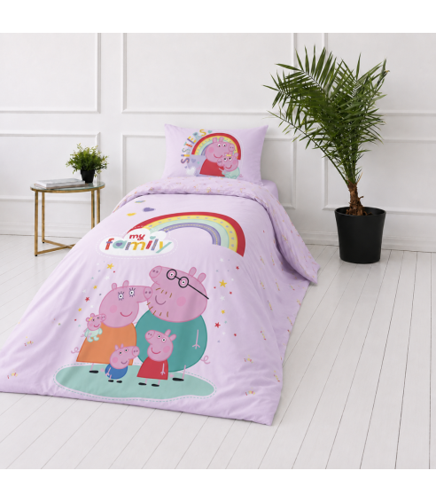 Gultas veļas komplekts „Peppa Pig“. Kokvilnas gultas veļa