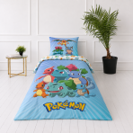 Gultas veļas komplekts „Pokemon“. Kokvilnas gultas veļa, 135x200 cm. Zilu toņu gultas veļas komplekts ar lieliem, krāsainiem pokémon tēlu zīmējumiem. Gultas veļas komplekts „Pokemon“. Kokvilnas gultas veļa, 135x200 cm. Zilu toņu gultas veļas komplekts ar lieliem, krāsainiem pokémon tēlu zīmējumiem.