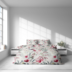 Gultas veļas komplekts „Sparkling Flowers“. Gultas veļas komplekti 140x200, 140x200 cm, 200x200 cm, 200x220 cm. Gultas veļa ar smalku akvareļziedu motīvu pasteļtoņu fona izpildījumā.