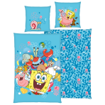 Gultas veļas komplekts „SpongeBob SquarePants“. Bērnu gultas veļa, 135x200 cm. Ljusblått bäddset med svampbob, patrik, sandy, herr krabba och bläckvard Gultas veļas komplekts „SpongeBob SquarePants“. Bērnu gultas veļa, 135x200 cm. Ljusblått bäddset med svampbob, patrik, sandy, herr krabba och bläckvard