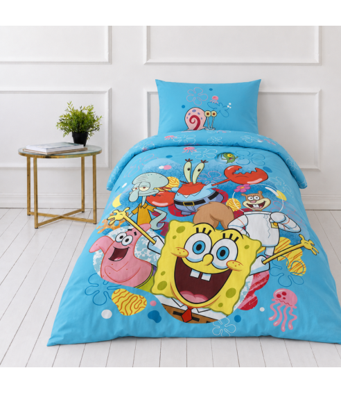 Gultas veļas komplekts „SpongeBob SquarePants“. Kokvilnas gultas veļa