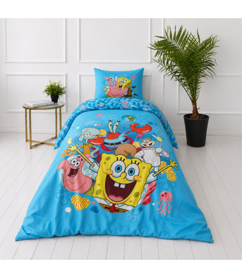 Gultas veļas komplekts „SpongeBob SquarePants“. Kokvilnas gultas veļa