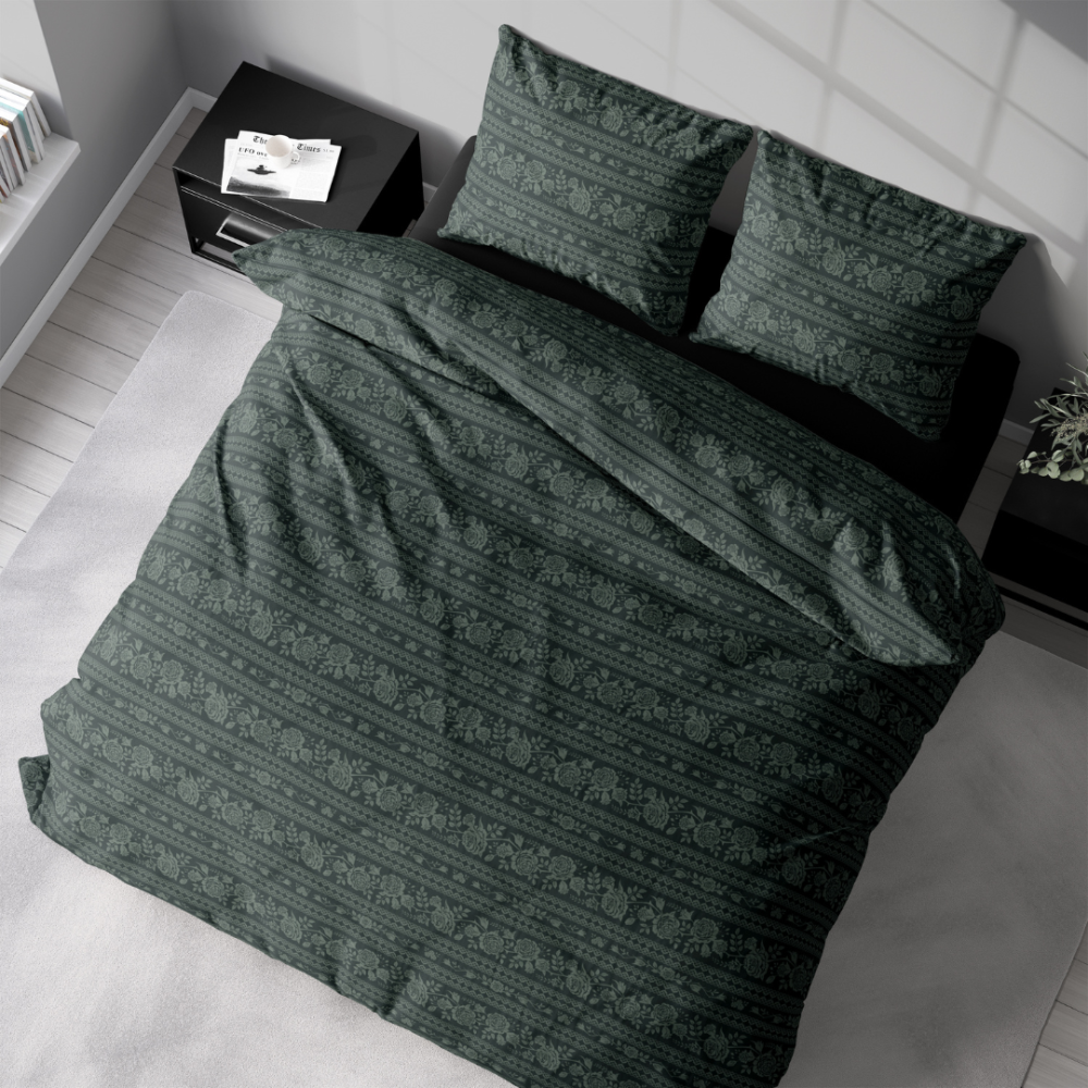 Gultas veļas komplekts „Victor Green“. Kokvilnas gultas veļa, 140x200 cm, 200x200 cm, 200x220 cm