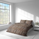Gultas veļas komplekts „Wild Style“. Gultas veļas komplekti 140x200, 140x200 cm, 160x200 cm, 200x200 cm, 200x220 cm, 220x240 cm. Dinamisks un stilīgs leopardu raksts, kas lieliski sader ar dažādiem interjera stiliem.
