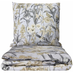 Gultas veļas komplekts „Wildings“. Rakstaina gultas veļa, 140x200 cm, 150x200 cm, 160x200 cm, 180x200 cm, 200x200 cm, 200x220 cm, 220x240 cm. Gaiši zila gultas komplekts ar dzeltenpelēku ziedu rakstu