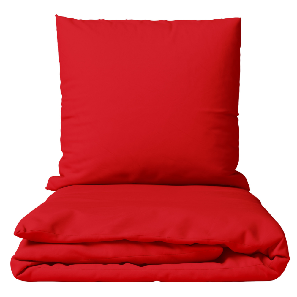 Gultas veļas komplekts „Zuko“. Gultas veļa viesnīcām, 140x200 cm, 200x200 cm, 200x220 cm, 220x240 cm. Spilgts sarkans gultasveļas komplekts, kas piešķirs jūsu guļamistabai siltumu un enerģiju.