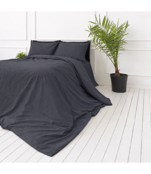  Perkali gultas veļas komplekts „Dark Grey Percale“. Perkali gultas veļa