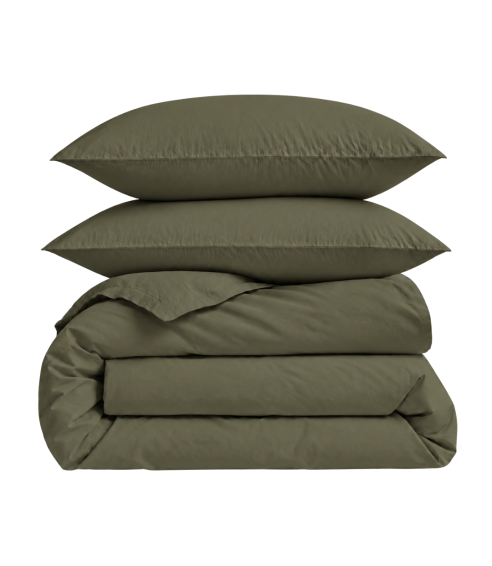  Perkali gultas veļas komplekts „Moss Green Percale“. Perkali gultas veļa