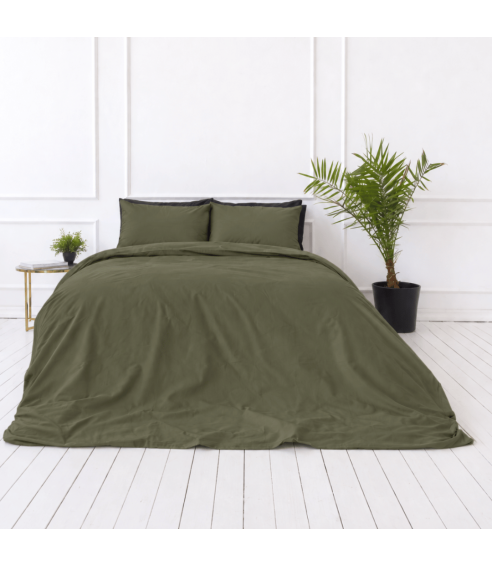  Perkali gultas veļas komplekts „Moss Green Percale“. Perkali gultas veļa
