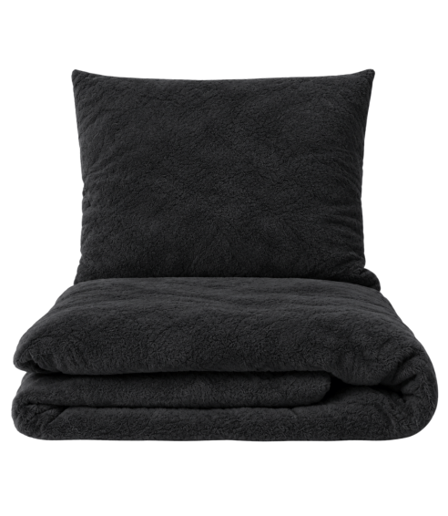 Pļušo gultas veļa „Minky Black“. Gultas veļas komplekti 200x220