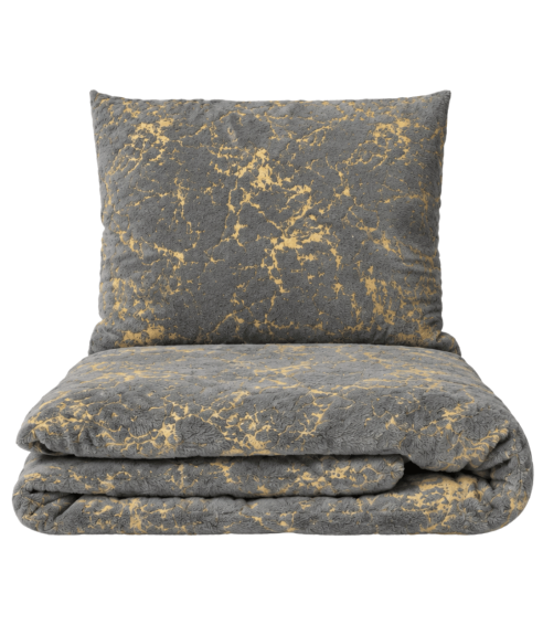 Pļušo gultas veļa „Minky Gilded Grey“. Gultas veļas komplekti 200x220