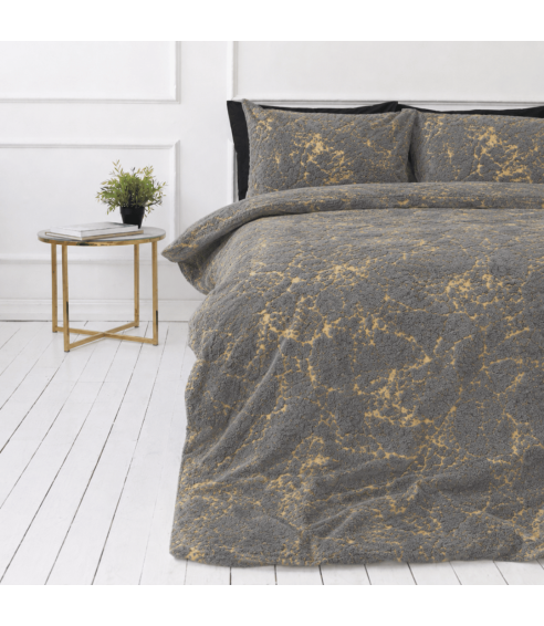 Pļušo gultas veļa „Minky Gilded Grey“. Gultas veļas komplekti 200x220