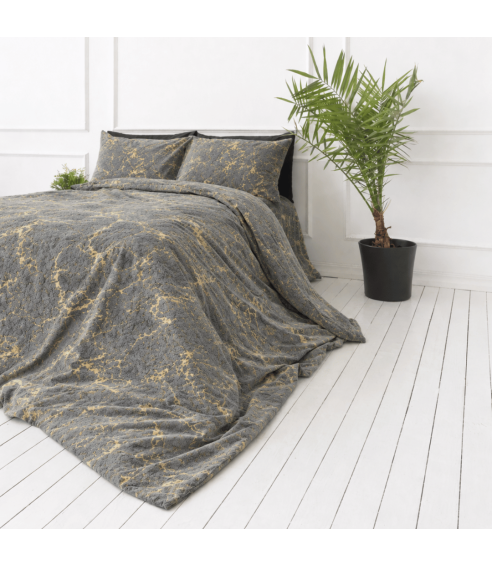 Pļušo gultas veļa „Minky Gilded Grey“. Gultas veļas komplekti 200x220