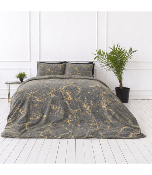Pļušo gultas veļa „Minky Gilded Grey“. Gultas veļas komplekti 200x220