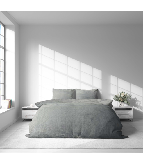 Pļušo gultas veļa „Minky Grey Solid“. Gultas veļas komplekti 200x220