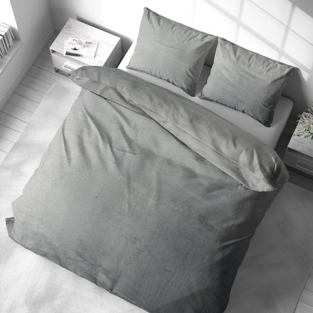Pļušo gultas veļa „Minky Grey Solid“. Gultas veļas komplekti 200x220, 200x220 cm. Vienmērīgi pelēks gultas veļas tonis rada smalku un mūsdienīgu atmosfēras fonu.