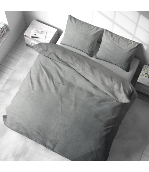 Pļušo gultas veļa „Minky Grey Solid“. Gultas veļas komplekti 200x220