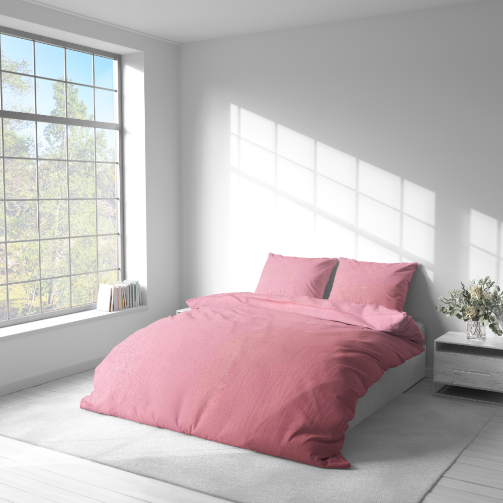 Pļušo gultas veļa „Minky Rose Solid“. Gultas veļas komplekti 200x220, 200x220 cm. Pasteļgaiši rozā gultas veļas komplekts