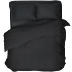 Premium satīna gultas veļas komplekts „Black Stripe Satin“. Satīna gultas veļa, 140x200 cm, 200x200 cm. Tumši melns gultas veļas komplekts ar smalkām vertikālām svītrām un satīna spīdumu.