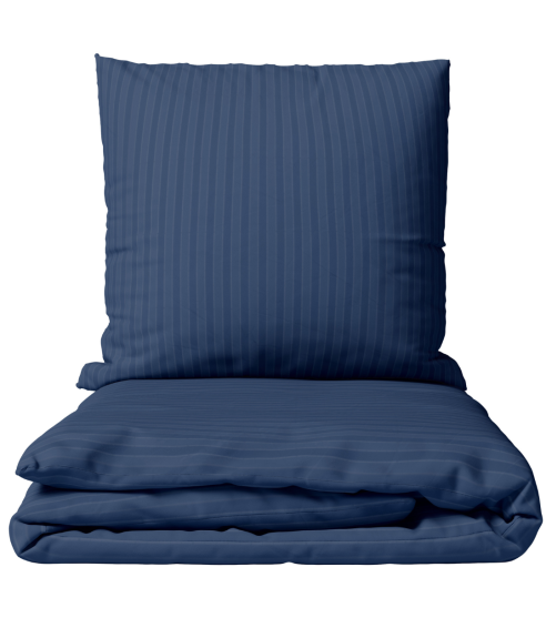 Premium satīna gultas veļas komplekts „Blue Stripe Satin“. Satīna gultas veļa
