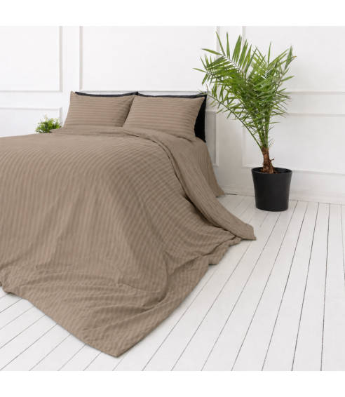 Premium satīns „Brandy Stripe Sateen“. Satīna gultas veļa