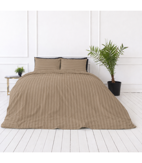 Premium satīns „Brandy Stripe Sateen“. Satīna gultas veļa