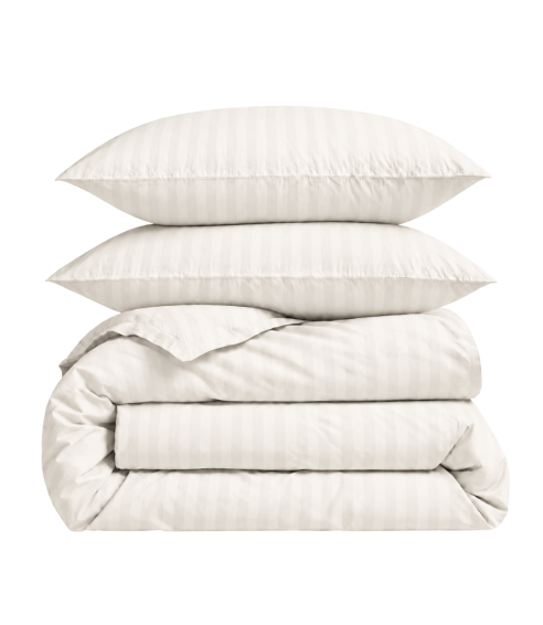 Premium satīns „Snow White Stripe Sateen“. Satīna gultas veļa