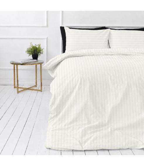 Premium satīns „Snow White Stripe Sateen“. Satīna gultas veļa