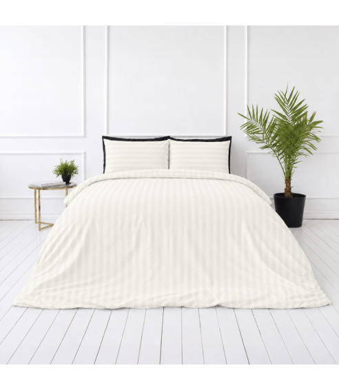Premium satīns „Snow White Stripe Sateen“. Satīna gultas veļa