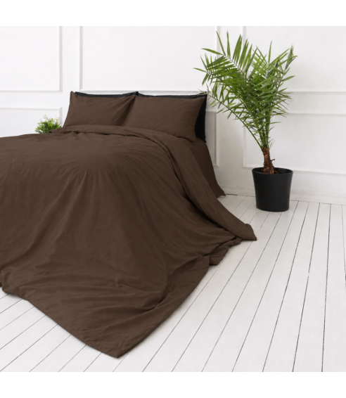 Premium satīna gultas veļas komplekts „Brown“. Satīna gultas veļa