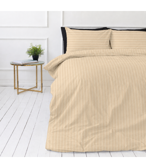 Premium satīns „Champagne Stripe Sateen“. Satīna gultas veļa