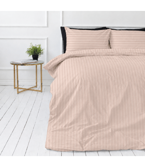 Premium satīns „Classic Coffee Stripe Sateen“. Satīna gultas veļa