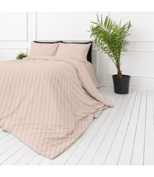 Premium satīns „Classic Coffee Stripe Sateen“. Satīna gultas veļa