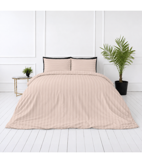 Premium satīns „Classic Coffee Stripe Sateen“. Satīna gultas veļa