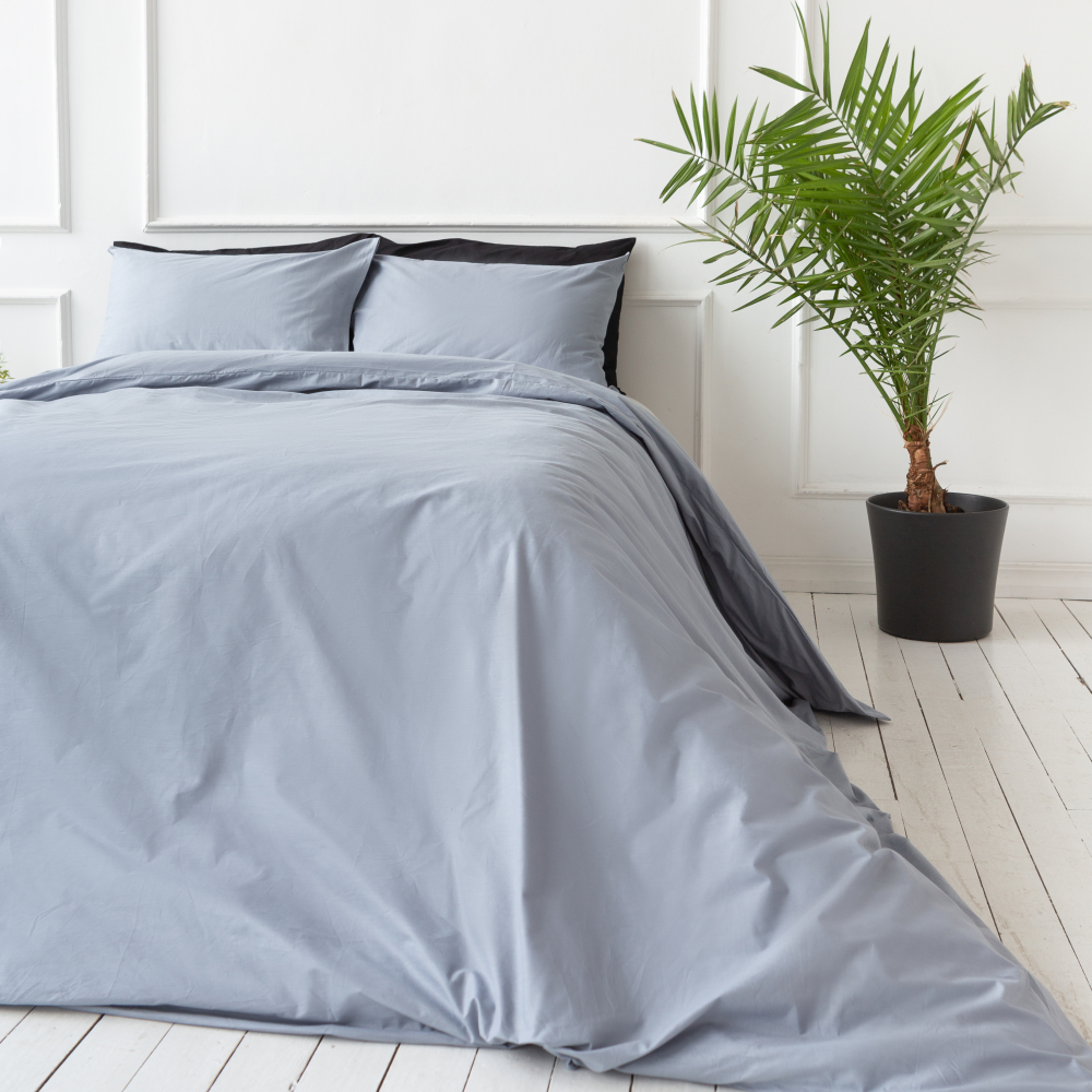 Premium satīna gultas veļas komplekts „Classic grey“. Satīna gultas veļa, 140x200 cm, 200x200 cm, 200x220 cm