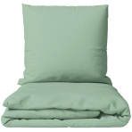 Satīna palags ar gumiju „Eucalyptus“. Gultas veļas komplekti 150x200, 100x140 cm, 140x200 cm, 150x200 cm, 160x200 cm, 180x200 cm, 200x200 cm, 200x220 cm, 220x240 cm. Gaiši zaļas krāsas minimālistiska dizaina gultas veļas komplekts