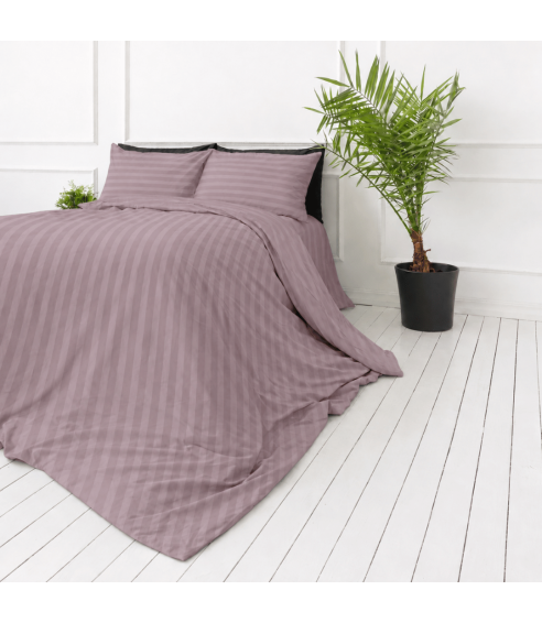 Premium satīns „Grape Stripe Sateen“. Satīna gultas veļa