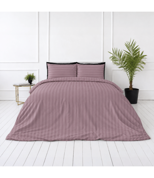 Premium satīns „Grape Stripe Sateen“. Satīna gultas veļa