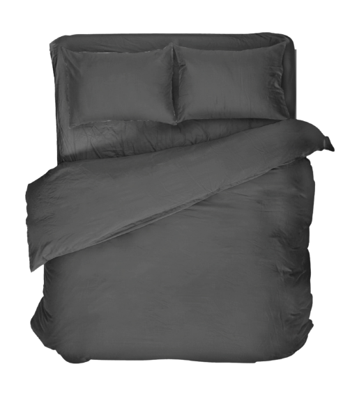 Premium satīna gultas veļas komplekts „Graphite Satin“. Satīna gultas veļa